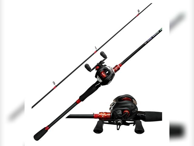 Lot 96-164226 - Kilitn Fishing Rod and Reel Combo, Baitcasting Combo Baitcast Reel, 6 Foot 7 New