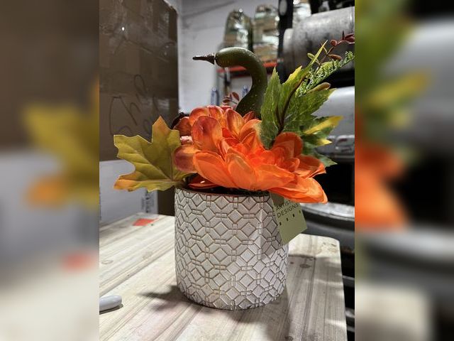 Lot 96-201504 - 2 Pack Artificial Fall Floral Arrangement New