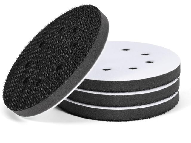 Lot 96-188275 - 4Pack 5 Inch 8 Holes Orbital Sander Foam Pad,Hook and Loop Foam Sanding Pads,Sponge Cushion Buffer B...