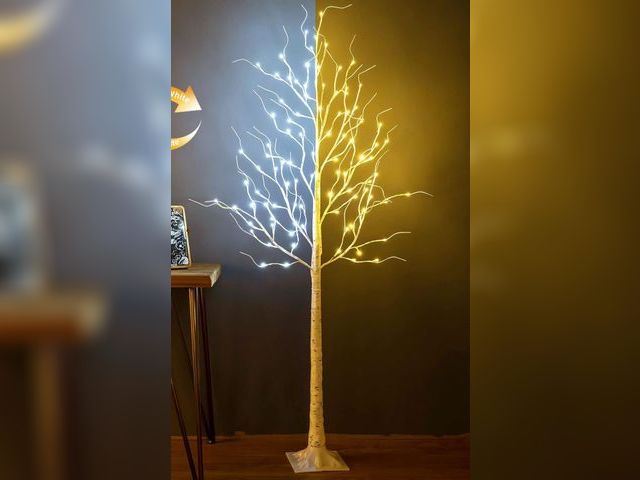 Lot 96-164409 - Lighted Birch Tree, 6ft 96LED Birch Tree Lights,Artificial Twig Tree Light 9Modes Timer for Indoor O...