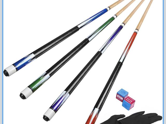 Lot 96-180884 - Pool Cues,58" Pool Cue Sticks Set Canadian Maple Wood Billiard Cues Stick for Professional Billiard ...