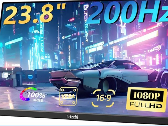 Lot 96-198005 - 23.8" Large Portable Monitor 200Hz FHD 1080P IPS Freesync External Computer Display with USB C HDMI,...