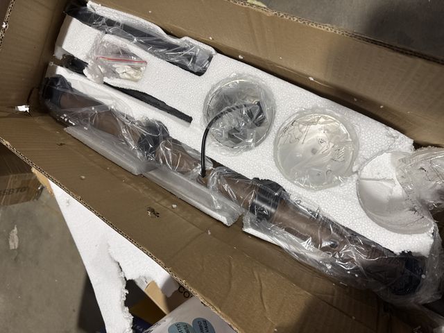 Lot 96-180364 - Appears to be a hanging light fixture 
open untested 
missing one glass piece