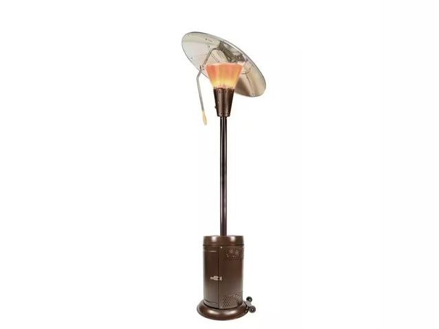 Lot 96-179851 - Hampton Bay 38200 BTU Bronze Heat-Focusing Propane Gas Standing Patio Heater MSRP $108 New