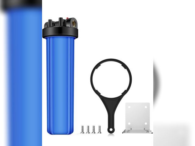 Lot 96-179934 - SimPure Whole House Water Filter Housing (DB20P), 20" x 4.5" Sediment Carbon Filter Universal Housin...