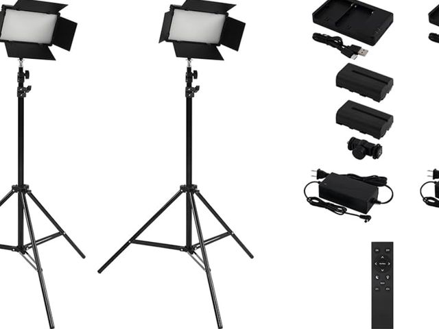 Lot 96-181386 - 2 Pack Acurit Colorview Lux Studio Light Pro Studio Lights Photography Lighting Kit w/ 3 Color Temps...