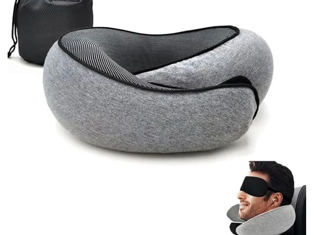 Lot 96-147137 - Travel Neck Pillow, Memory Foam Airplane Travel Pillow, 360 Degree Comfort and Breathability, Washab...