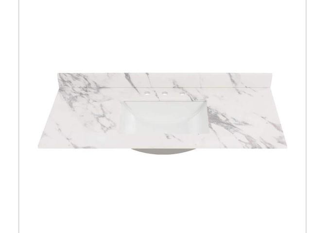 Lot 96-162502 - Home Decorators Collection 49 in. W x 22 in. D Engineered Stone Composite
White Rectangular MSRP $29...