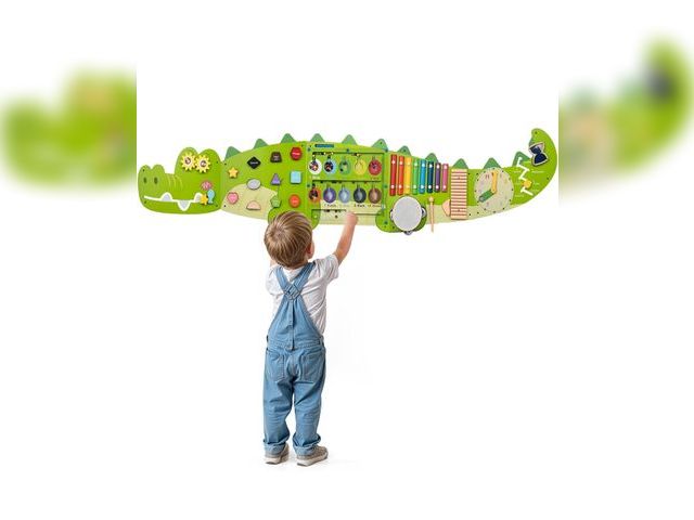 Lot 96-188779 - Weihnacht Crocodile Wall Busy Board Panels,11-in-1 Montessori Sensory Toys, Toddler Learning Activit...