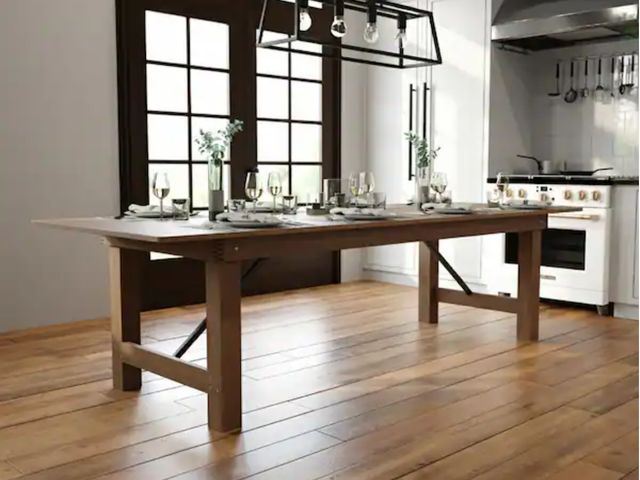 Lot 96-232863 - Carnegy Avenue Hercules Series 9 ft. x 40 in. Rustic Solid Pine Folding Dining Table, Rectangular Fa...