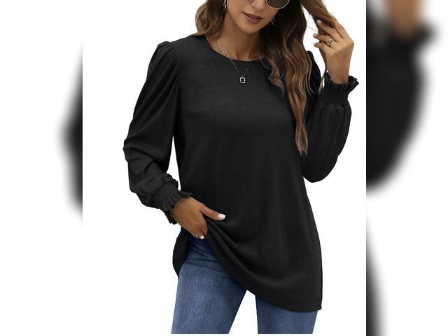 Lot 96-178783 - UVN Long Sleeve Shirts for Women Blouse Casual Puff Sleeve Crewneck Fall Shirt Tunic Tops Size M

Ne...