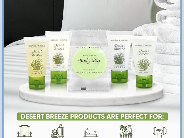 Lot 96-177322 - Desert Breeze Hotel Soaps &amp; Toiletries Bulk Set | 1-Shoppe Amenities Kit | 1oz Shampoo &amp; Con...