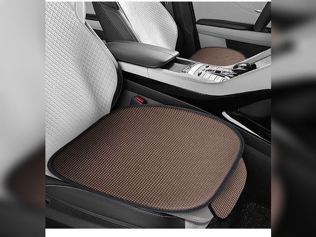 Lot 96-230697 - 2PCS Car Seat Bottom Cover Pad, Ice Silk Comfort Non-Slip Front Seat Protector Mat with Storage Pock...