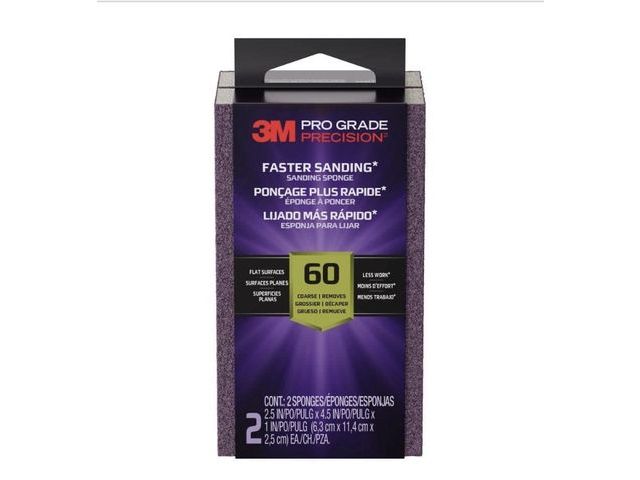 Lot 96-230415 - 3M Pro Grade Precision 2.5 in. x 4.5 in. x 1 in. 60-Grit Coarse Block Sanding
Sponge (2-Pack)
New