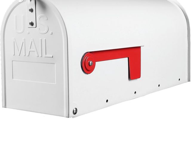 Lot 96-178306 - Mail Boxes for House Outside, RAINHOL White Mailboxes for Outside, Galvanized Steel Post-Mount Mailb...
