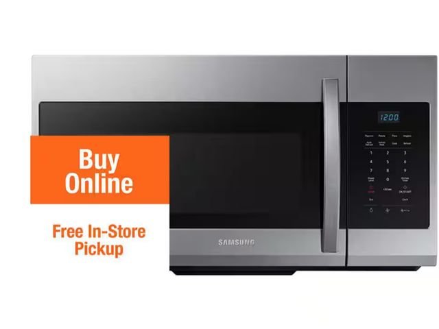 Lot 96-191395 - Samsung 30 in. 1.7 cu. ft. 1000 W Fingerprint Resistant Stainless Steel Over-the-Range Microwave MSR...