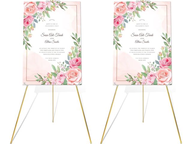 Lot 96-175989 - Easel Stand for Sign 63'' Art Easels for Display Wedding Welcome Poster Stand Portable Floor Metal E...