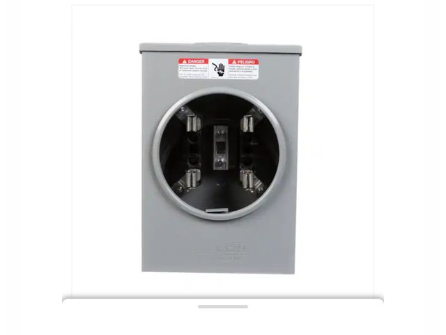 Lot 96-160032 - Siemens 135 Amp 4 Jaw No Bypass Ring Type Overhead/Underground Fed Meter Socket New MSRP $95