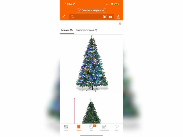 Lot 96-197971 - Costway 8 ft. Pre-Lit LED Premium Hinged Artificial Christmas Tree with 750 LED Lights and Stand New