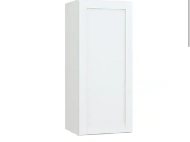 Lot 96-232846 - Hampton Bay Courtland 15 in. W x 12 in. D x 36 in. H Assembled Shaker Wall Kitchen Cabinet in Polar ...