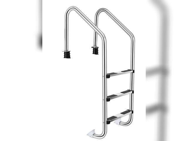 Lot 96-226840 - Costway 57.8" Stainless Steel Anti-Slip 3 Step Pool Ladder for In-Ground Pools MSRP $129.99  lightly...