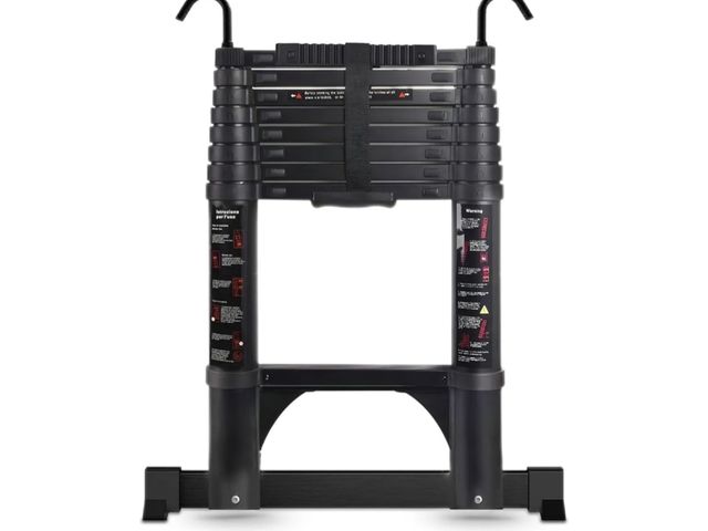 Lot 96-176640 - Teenza 2.6m Telescopic Ladder, Light Extension Ladder Aluminum, Free Height Adjustment, Solid Double...