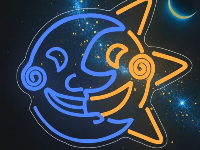 Lot 96-193226 - Sun Drop Moon Drop Neon Sign for Wall Decor, Smiling Face Gaming Room Anime Neon Light Acrylic Moon ...