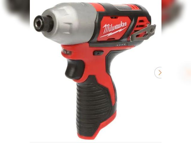 Lot 96-162265 - Milwaukee M12 12V Lithium-Ion Cordless 1/4 in. Hex Impact (Tool-Only)
Appears lightly used, untested