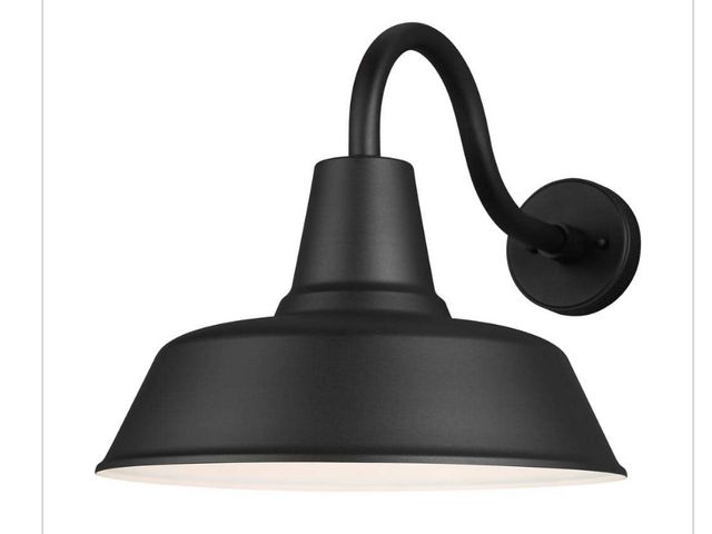 Lot 96-174375 - Generation Lighting Barn Light 1-Light Matte Black Modern Farmhouse
Outdoor Wall Mount LanternSconce...