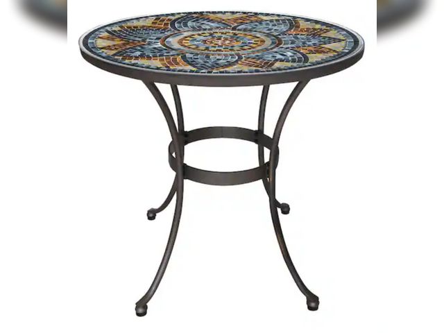 Lot 96-222115 - StyleWell
Mix and Match 28 in. Metal and Glass Mosaic Patio Bistro Table
New 
Msrp $129.00