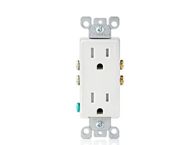 Lot 96-164945 - Leviton
Decora 15 Amp 125 V Tamper Resistant Duplex Outlet/Receptacle, White (10-Pack) T5325-WMP

Ne...