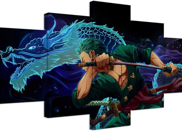Lot 96-166488 - KAIWALK Anime Poster Roronoa Zoro Poster Print on Canvas Painting Wall Art for Living Room Decor Boy...