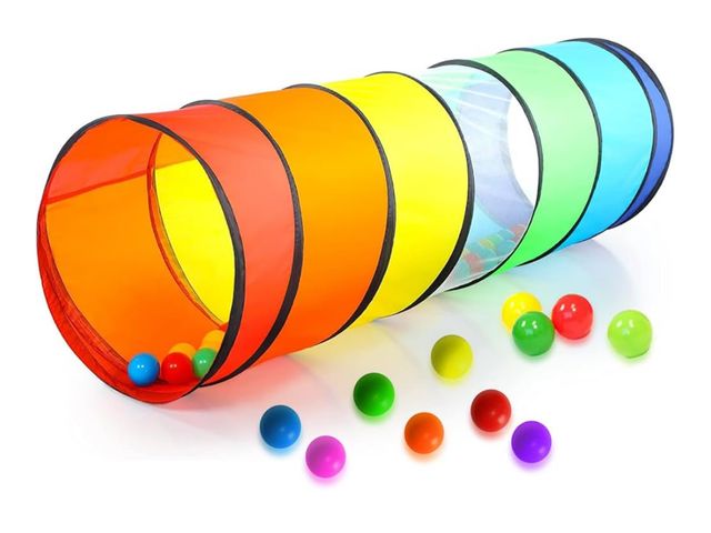 Lot 96-171115 - Kids Play Tunnel Set for Toddlers Double Tunnels for Indoor and Outdoor Fun | Pop-Up Crawl Tunnels f...