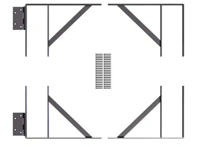 Lot 96-232426 - PEAK Heavy-Duty Steel Gate Hardware Kit in Matte Black (Fits Gates 26 in. to 60 in. W) Open box  App...
