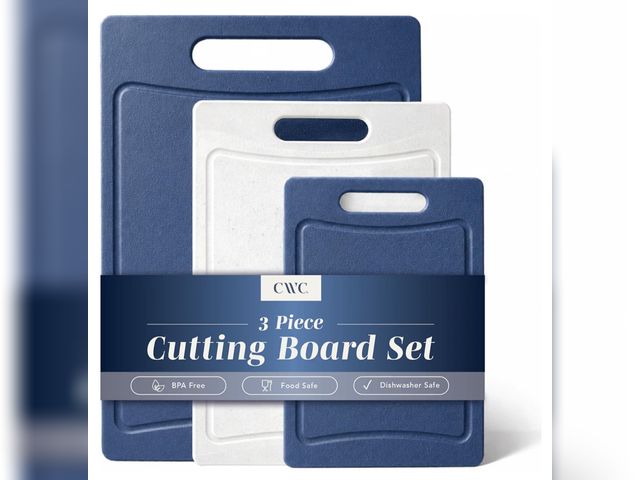 Lot 96-233205 - COOK WITH COLOR Non-Slip Cutting Board Set – Kitchen Essentials with Easy Grip Handle for Meat, Vegg...