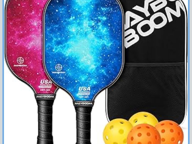 Lot 96-177921 - Mayboom Pickleball Paddles Set of 2 or 4, USAPA Approved Pickleball Set with 4 Pickleball Balls and ...