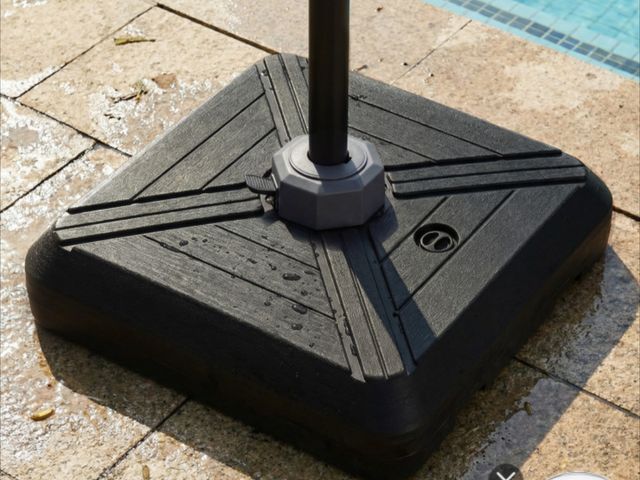 Lot 96-227672 - Cantilever Offset Umbrella Base with Wheels for Backyard Poolside New