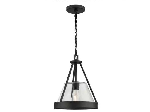 Lot 96-162622 - Progress Lighting
Aleswith Collection 12 in. 1-Light Matte Black Rustic Modern Pendant for Hall and ...