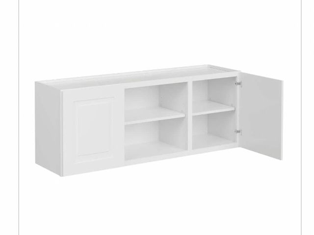 Lot 96-145764 - MILL'S PRIDE Greenwich Verona White 23 in. H x 60 in. W x 12 in. D Plywood Laundry Room Wall Cabinet...