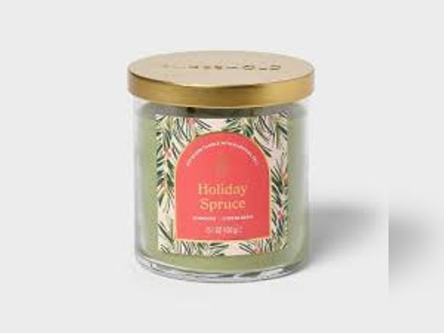 Lot 96-167205 - Threshold 2-Wick Lidded Glass Holiday Spruce Jar Candle

New