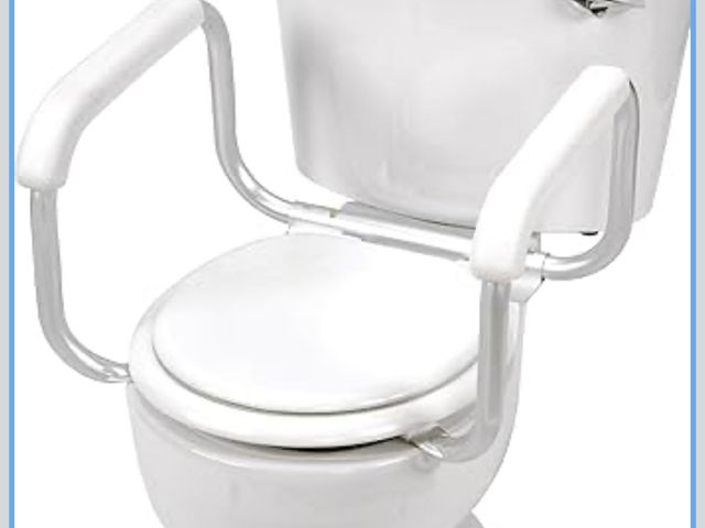 Lot 96-181714 - DMI Toilet Safety Rails Toilet Handles for The Elderly Toilet Safety Handrails Frame Easy Assembly w...