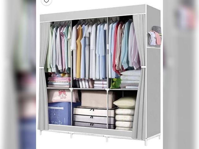 Lot 96-230674 - YOUPINS Portable Closet Storage Organizer Clothes Wardrobe Shoe Clothing Rack Shelf Dustproof Non-wo...