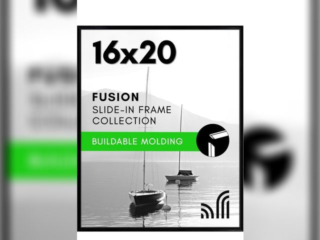 Lot 96-211755 - 2 Pack Americanflat 16x20 Picture Frame with Polished Front Cover - Slide-In Photo Frame with Builda...