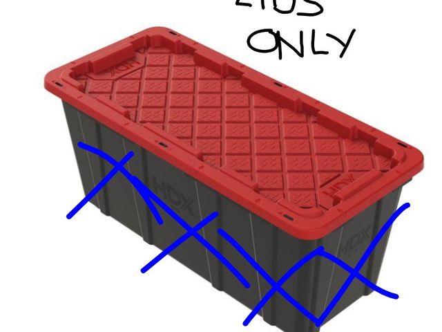 Lot 96-227789 - Bundle of 6 LIDS ONLY for HDX 57 Gal. Tough Storage Tote New