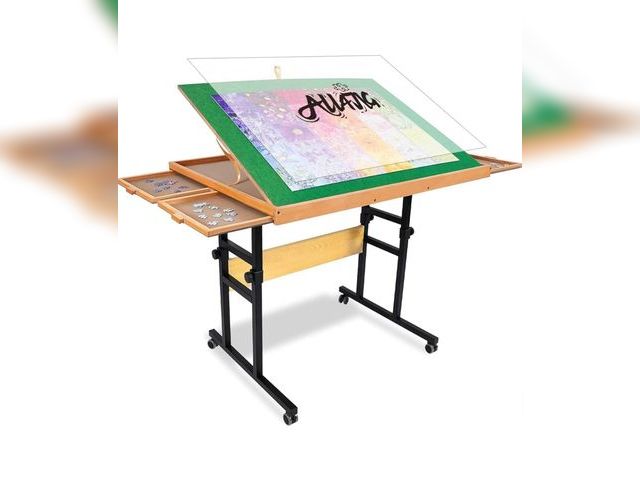 Lot 96-175891 - ALL4JIG 1500 Piece Jigsaw Puzzle Table with Legs,25"x34"Adjustable Puzzle Tables for Adults, 3-Tilti...