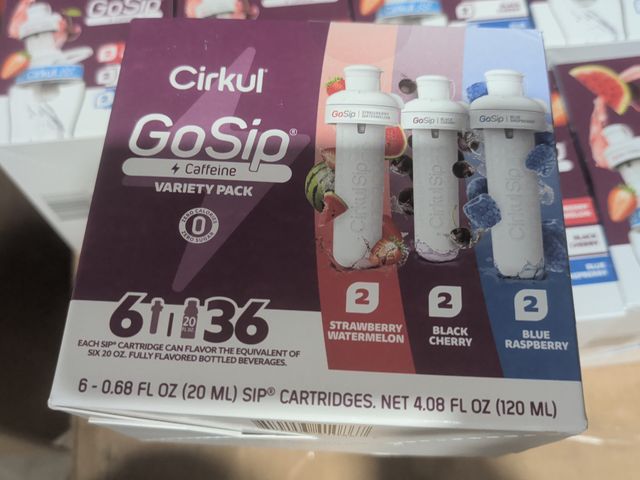 Lot 96-203434 - Cirkul GoSip Flavor Cartridge Variety Pack, 6-Pack (2 Blue Raspberry, 2 Black Cherry, 2 Strawberry W...