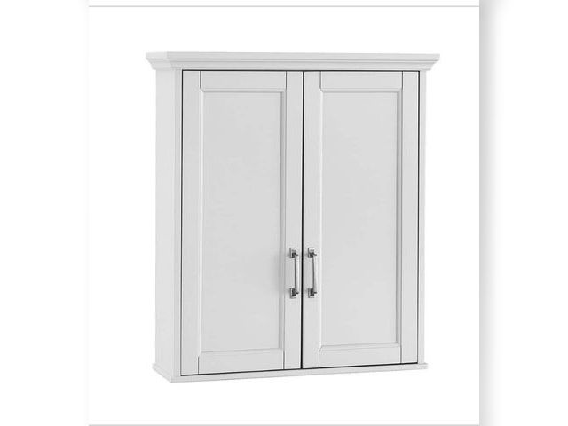 Lot 96-188938 - Home Decorators
Collection Ashburn 24 in. W x 8 in. D x 27 in. H Bathroom Storage Wall Cabinet in Wh...