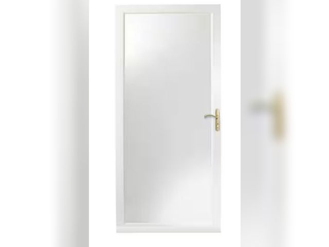 Lot 96-174351 - Andersen 3000-Series 36 in. x 84 in. White Right-Hand Full View Interchangeable Aluminum Storm Door ...