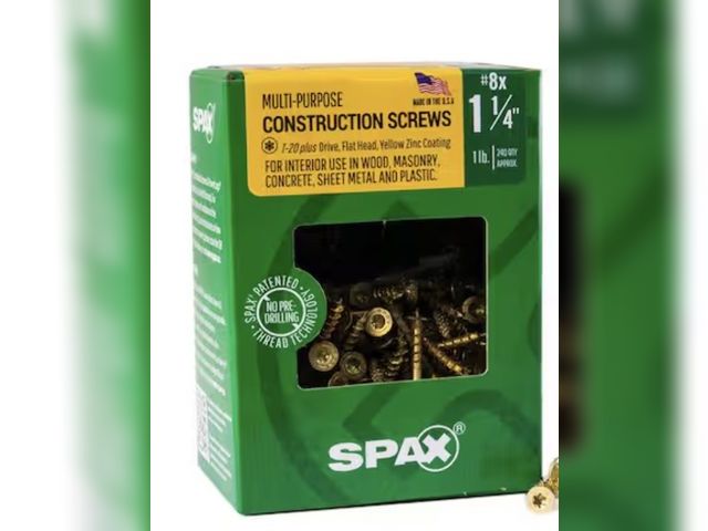 Lot 96-211901 - SPAX
#8 x 1-1/4 in. Interior Flat Head Wood Screws Construction Framing Torx T-Star Plus (240 Each)
...