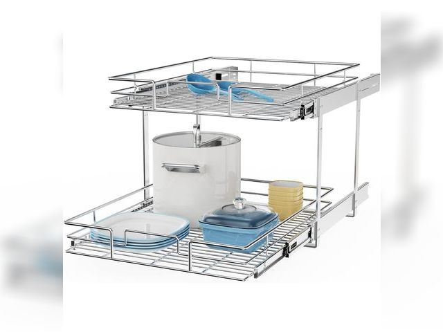 Lot 96-211220 - ROOMTEC Individual Pull Out Cabinet Organizer (20" W x 21" D), 2 Tier Spice Rack Organizer for Cabin...